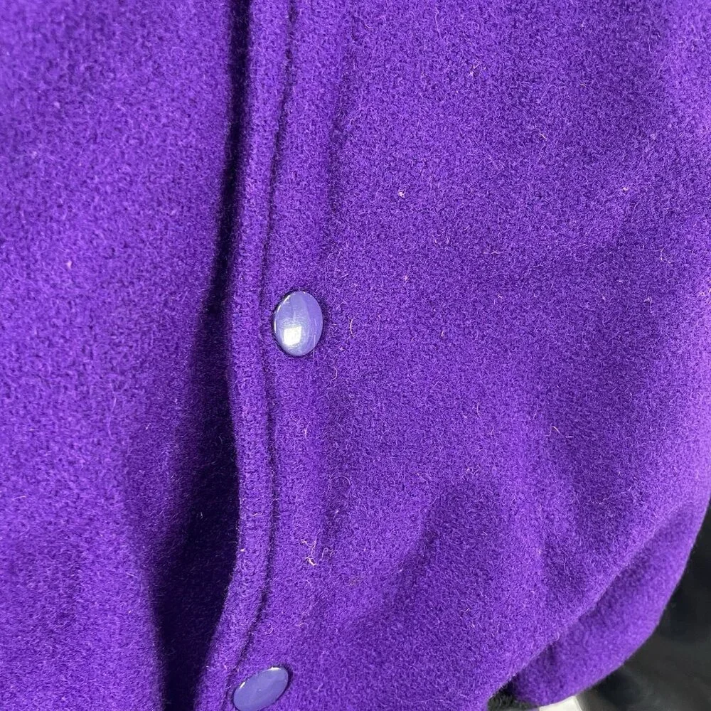 VTG Awards USA Purple Wool Snap Button Retro Varsity Band Jacket Size Medium M
